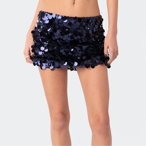 Sequin Mini Skirt - Navy